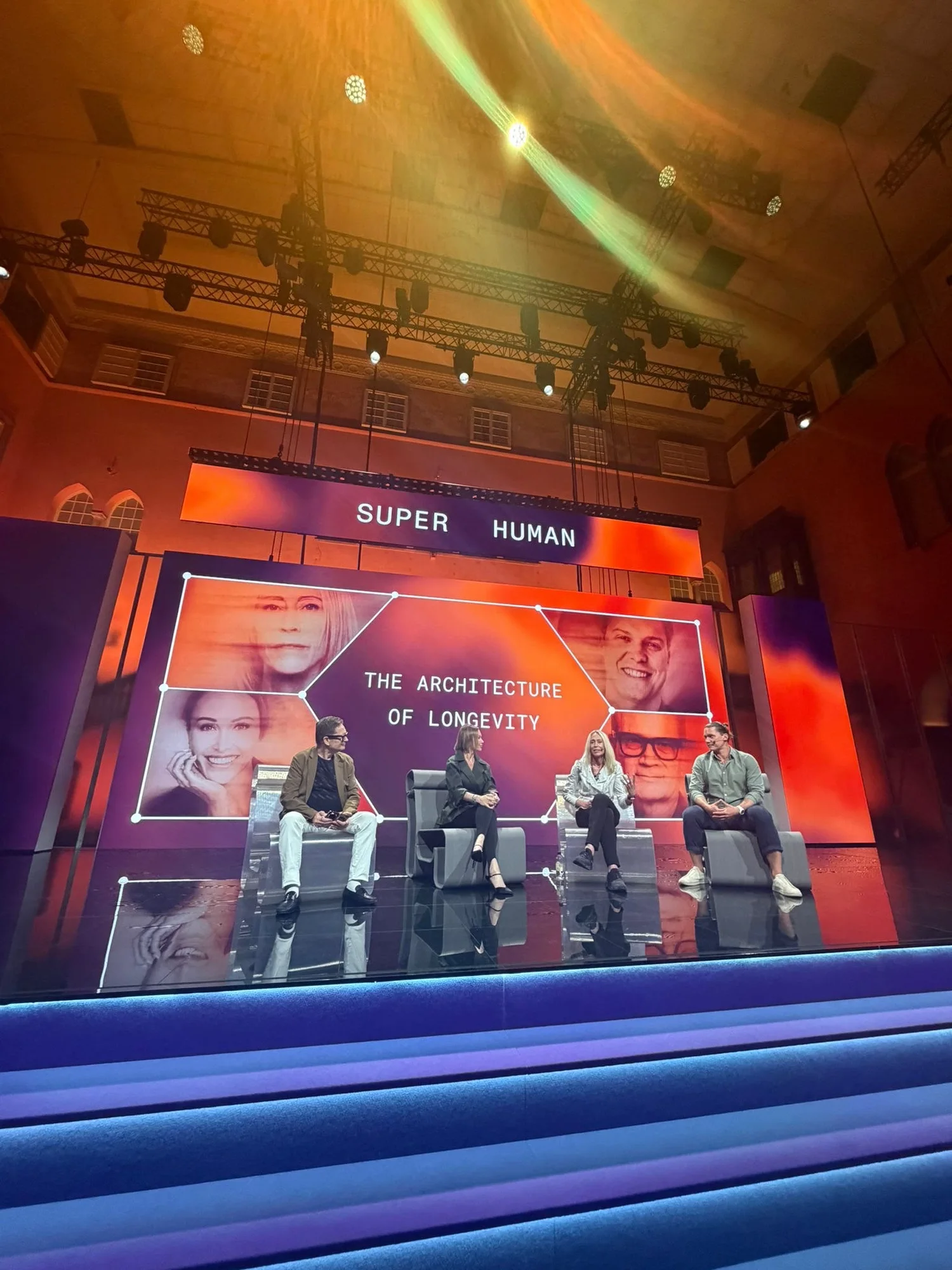 The Architecture of Longevity panel and the Super Human hall in Stockholm