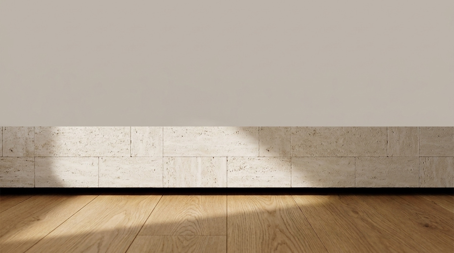 Detail of travertine and oak material specification in a MAVI residence